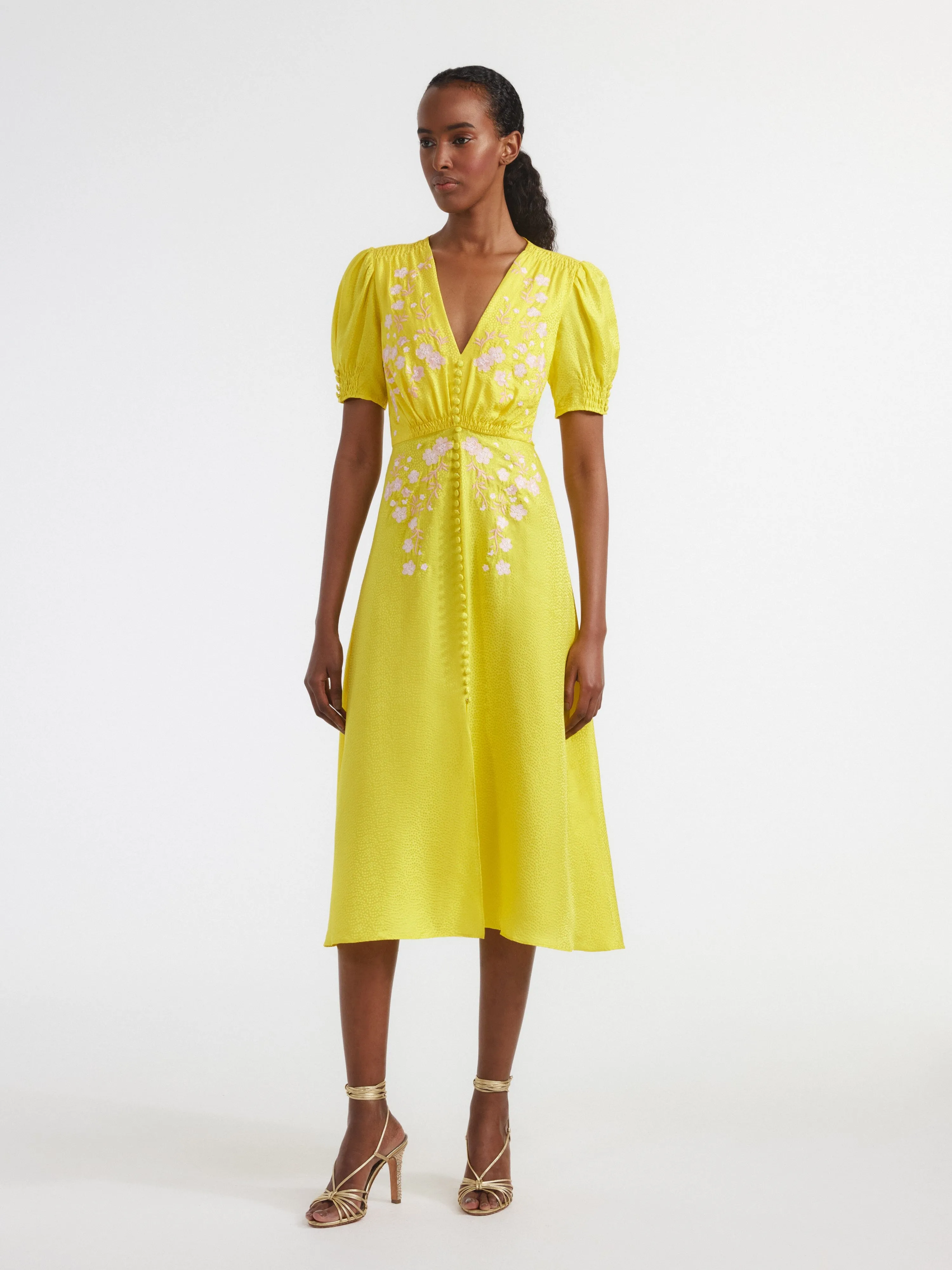 Lea Dress in Bright Lemon