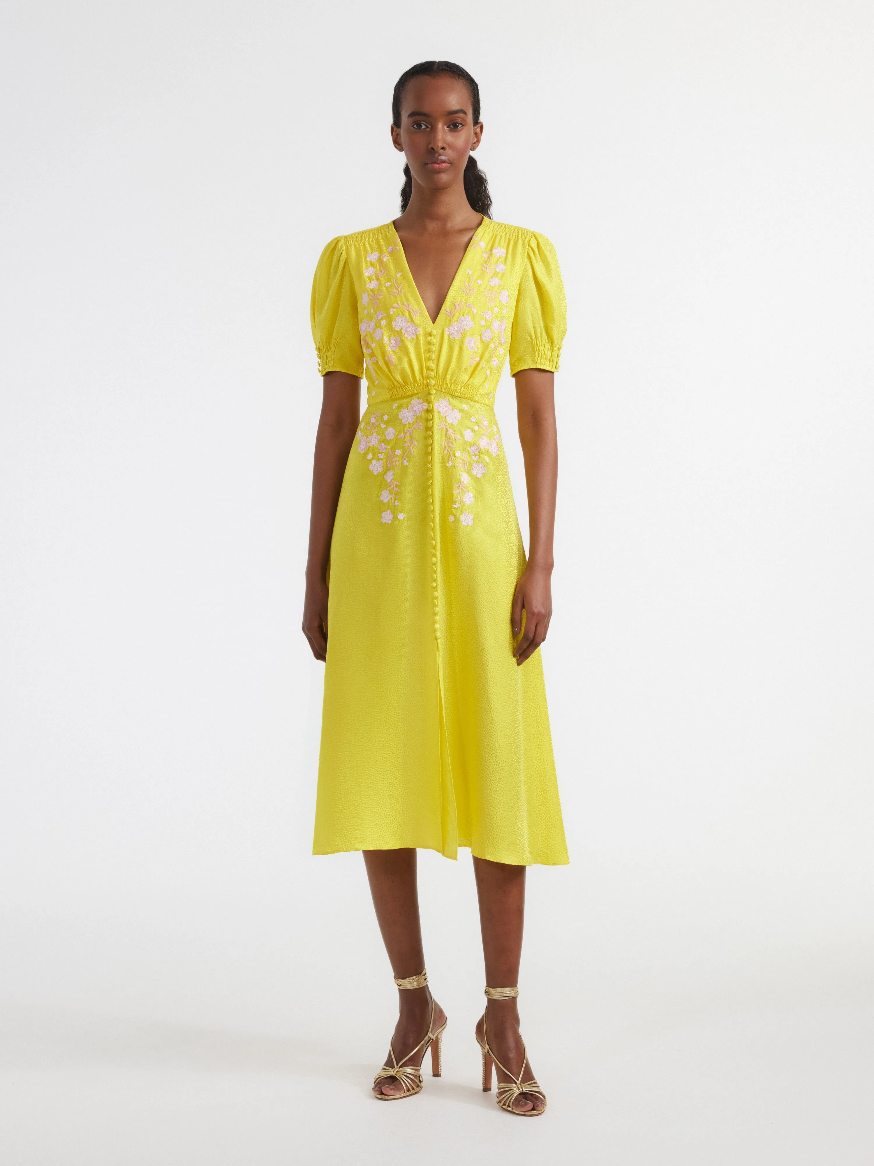 Lea Dress in Bright Lemon