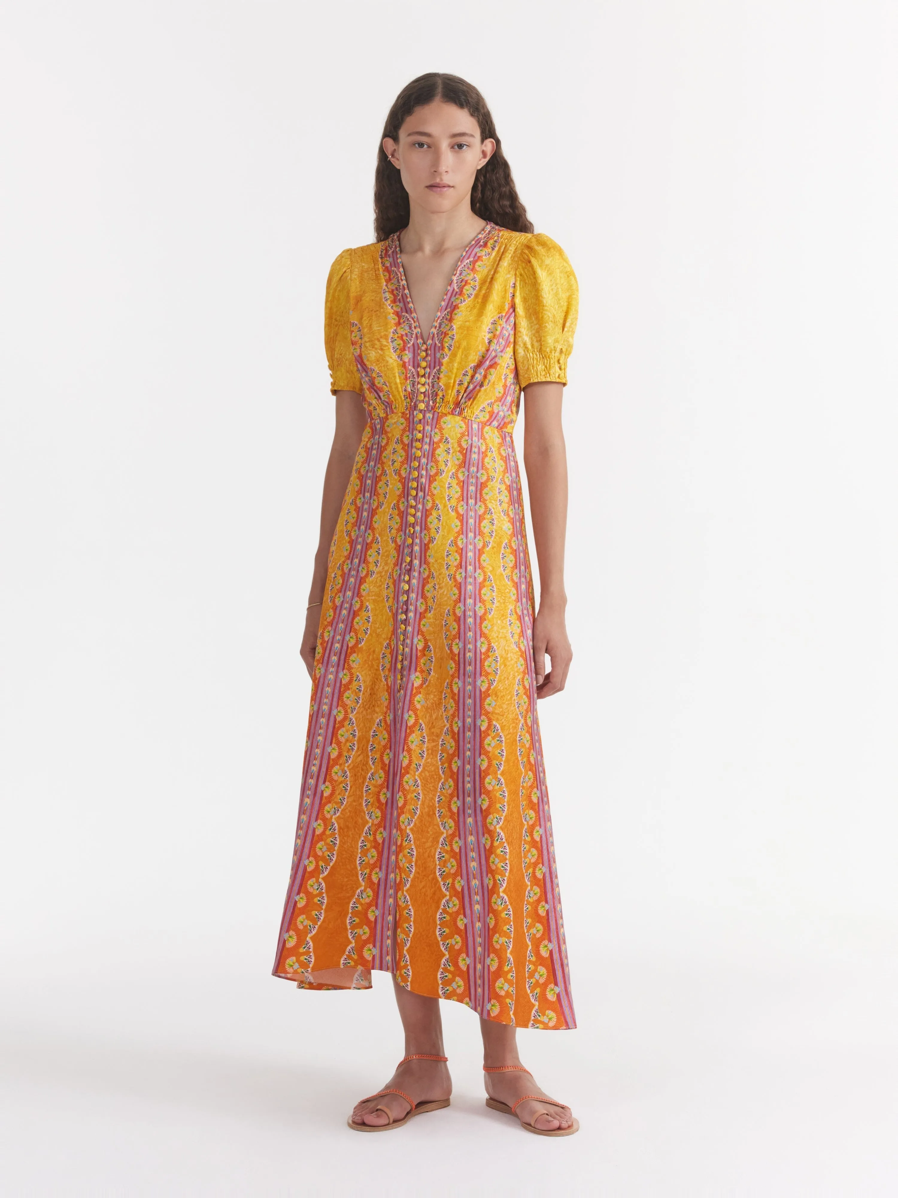 Lea Long Dress in Carnival Stripe