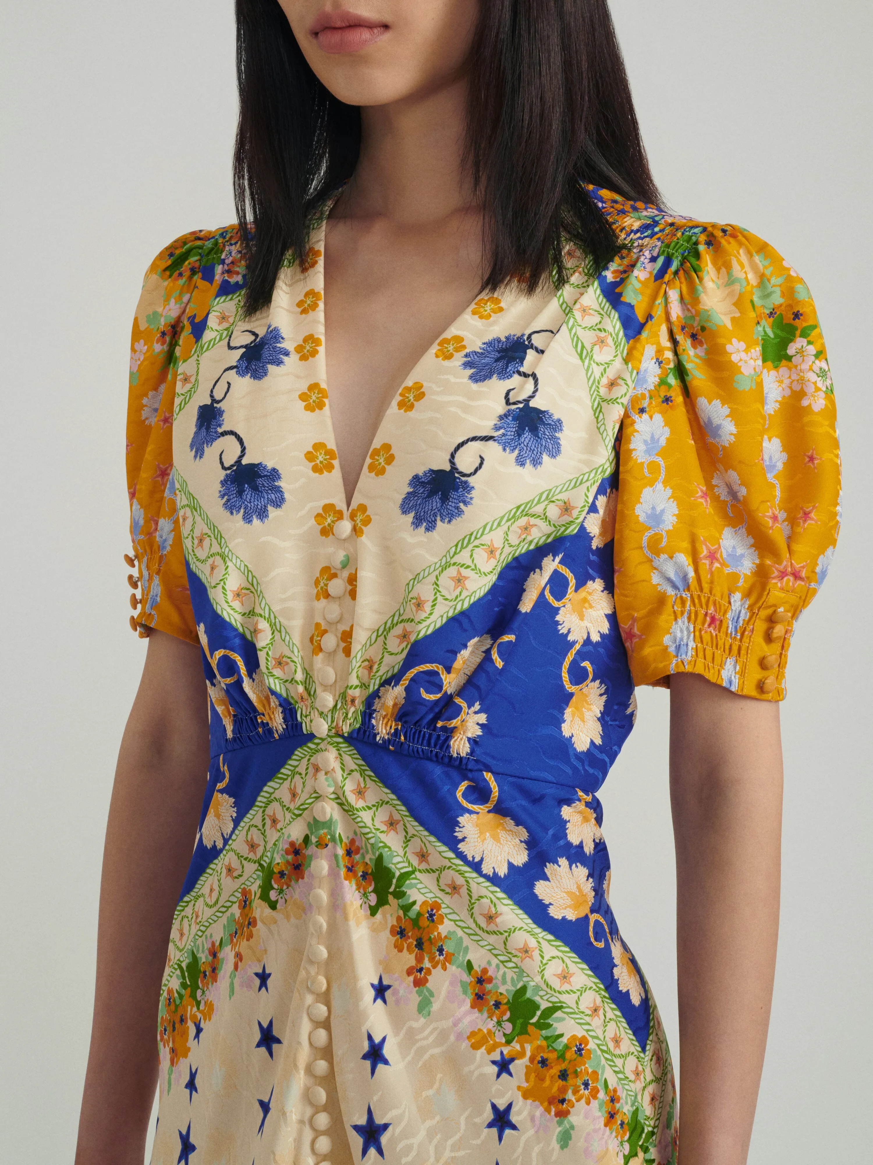 Lea Long Dress in Fresh Lupins print