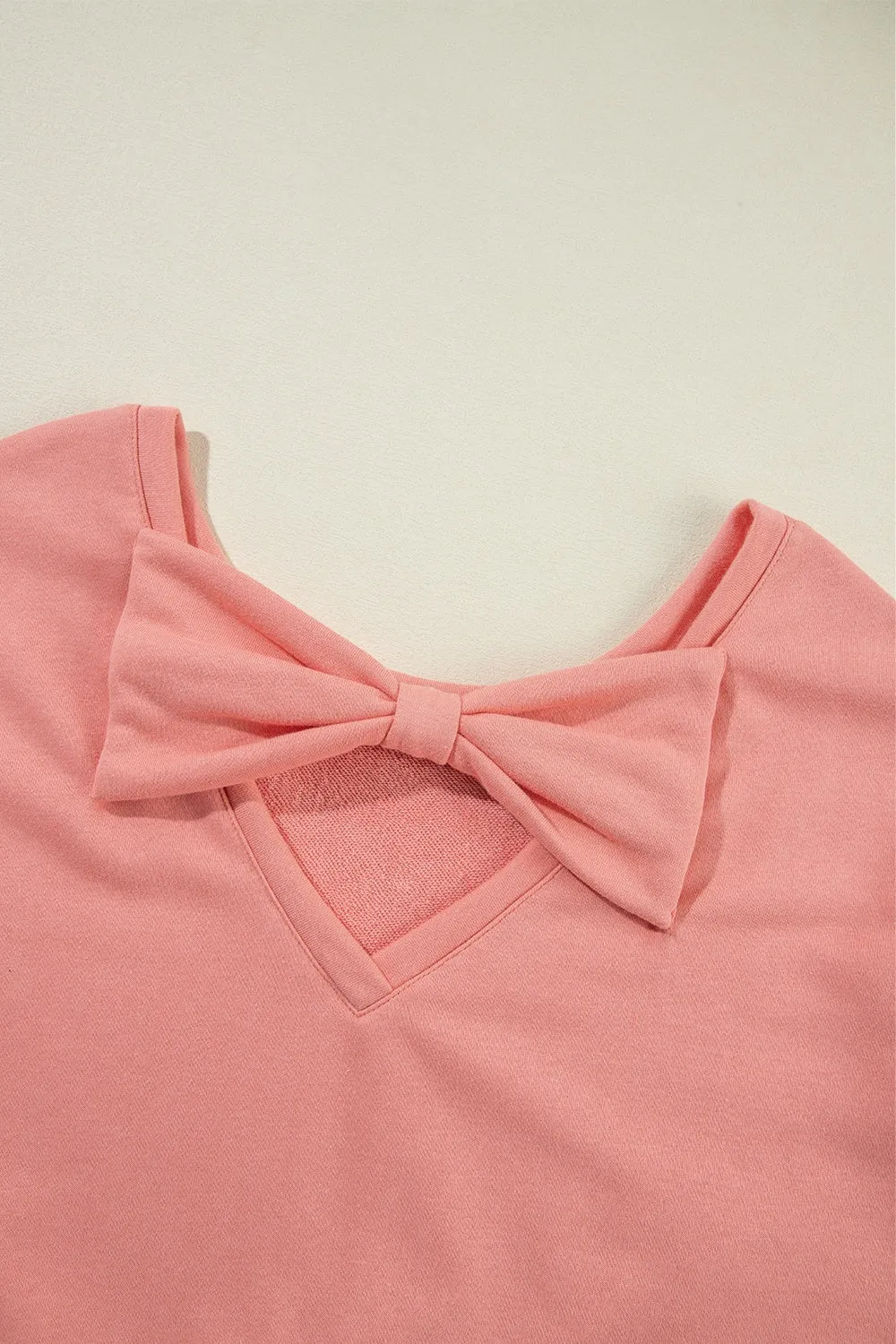 Long Sleeve Bow Back Pullover