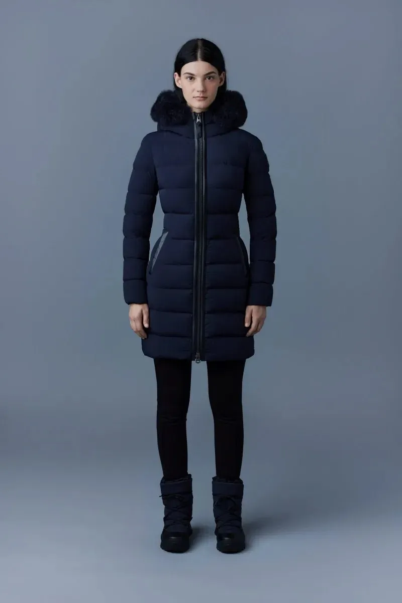 MACKAGE CALLA-SH - Light Down Coat With Black Shearling Collar