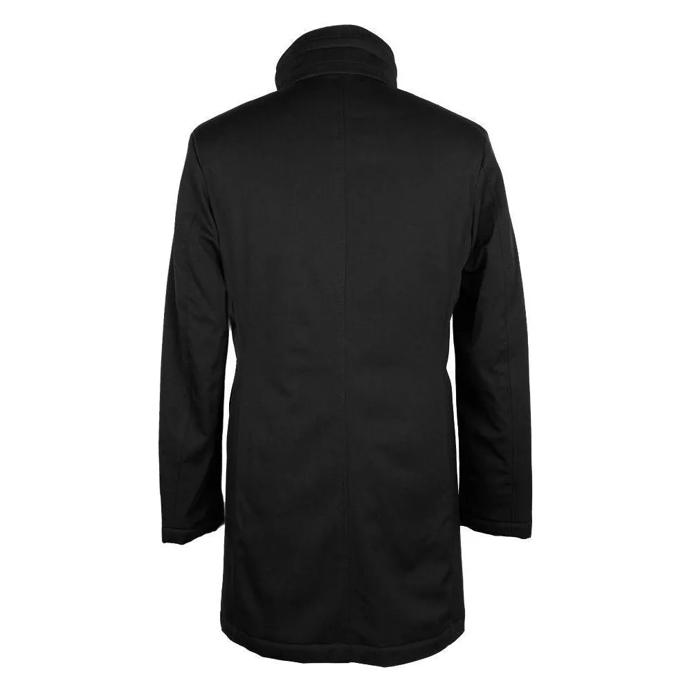 Made in Italy Elegant Virgin Wool Coat with Storm Protection