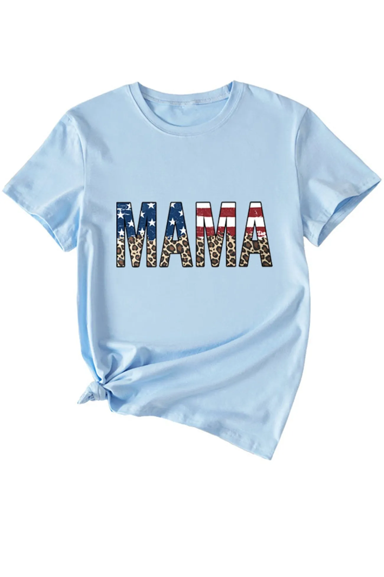 MAMA Flag Leopard Print T-shirt