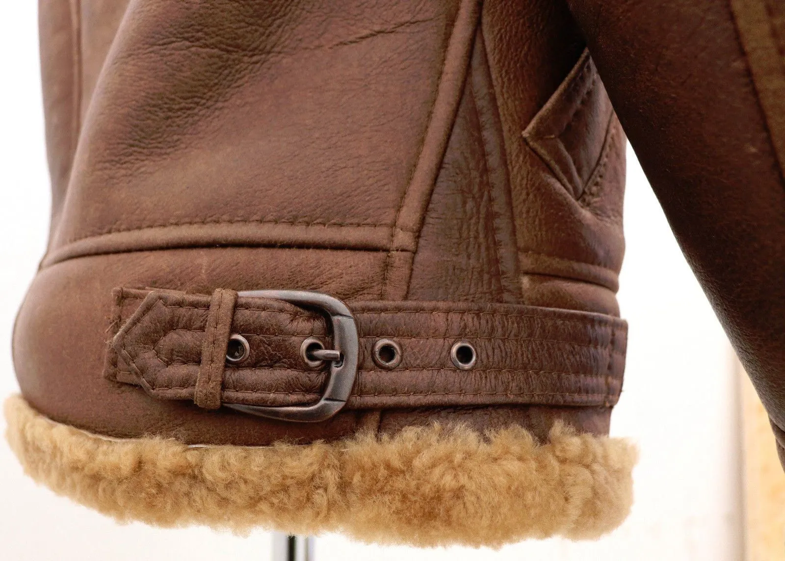 Men's Brown  Sheepskin Flying Jacket (RI)