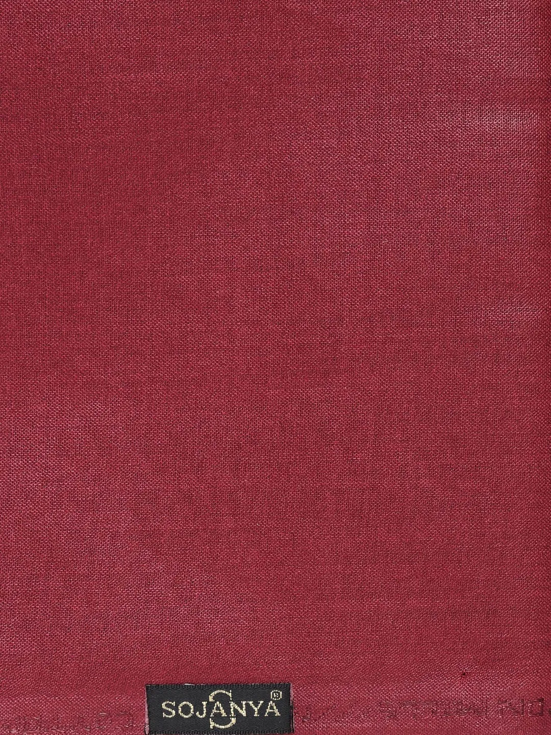 Men's Cotton Unstitched Shirt Fabric Maroon 2 Metres - Sojanya