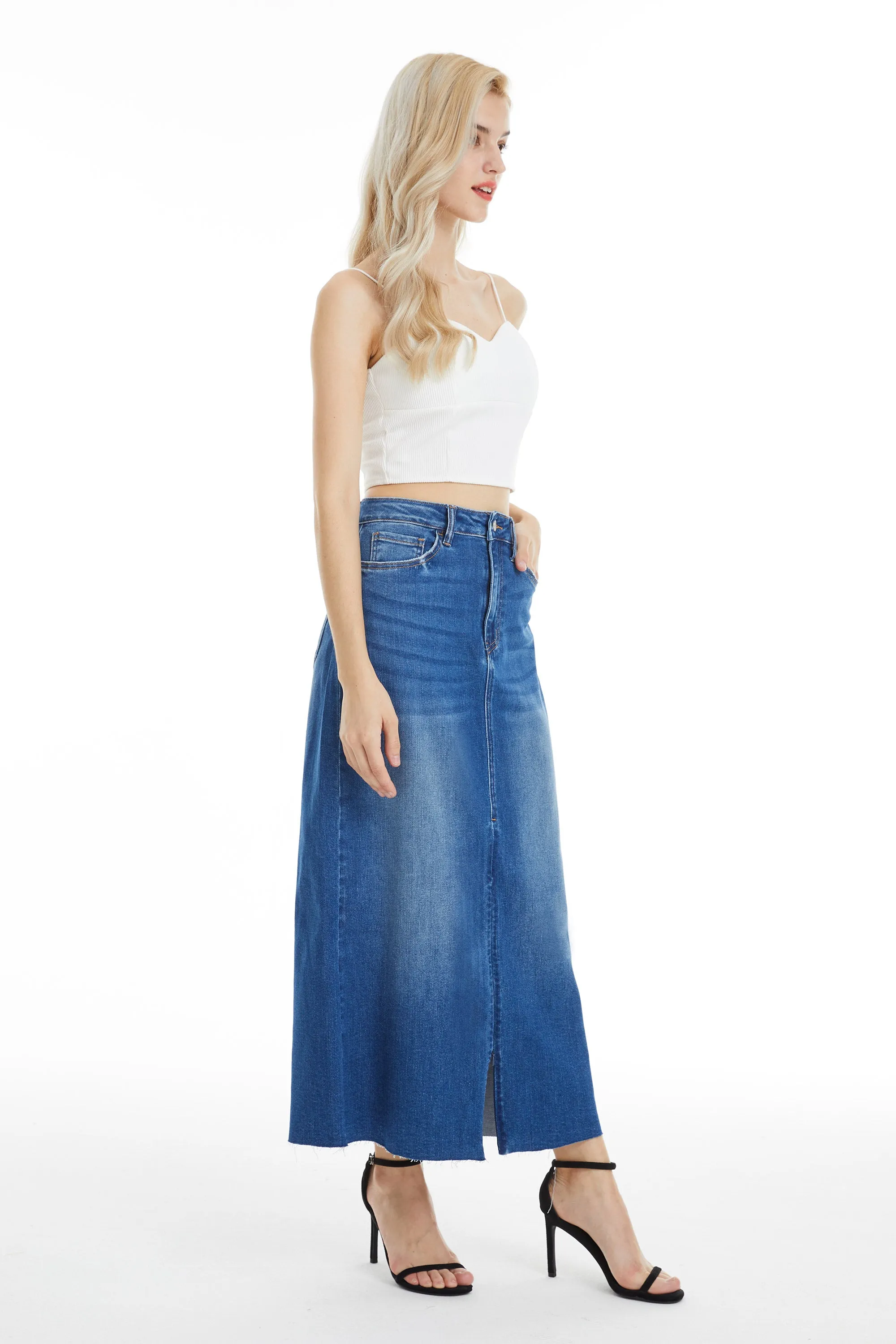 Midi Skirt With Cf Invisible Zip/Slit