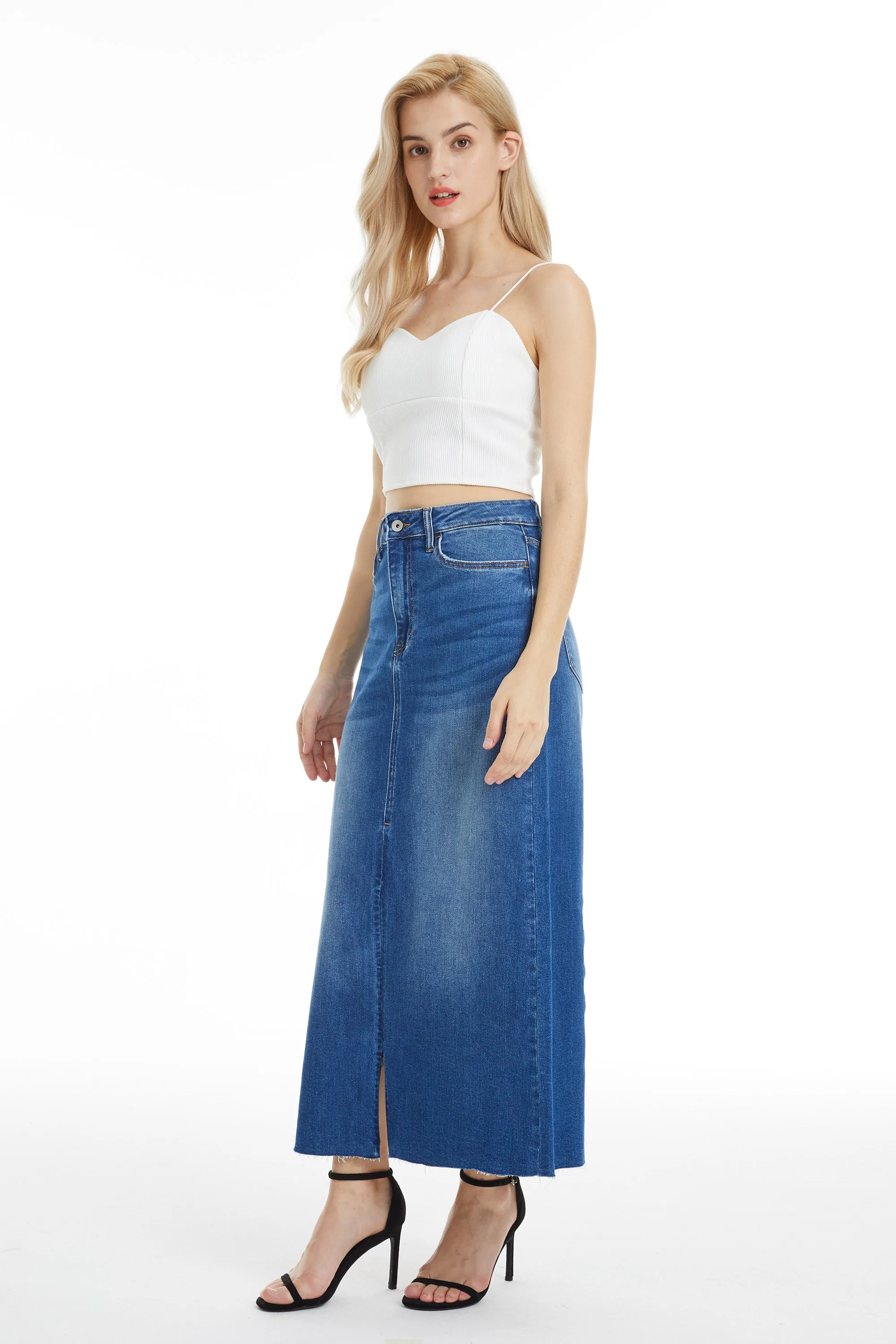 Midi Skirt With Cf Invisible Zip/Slit