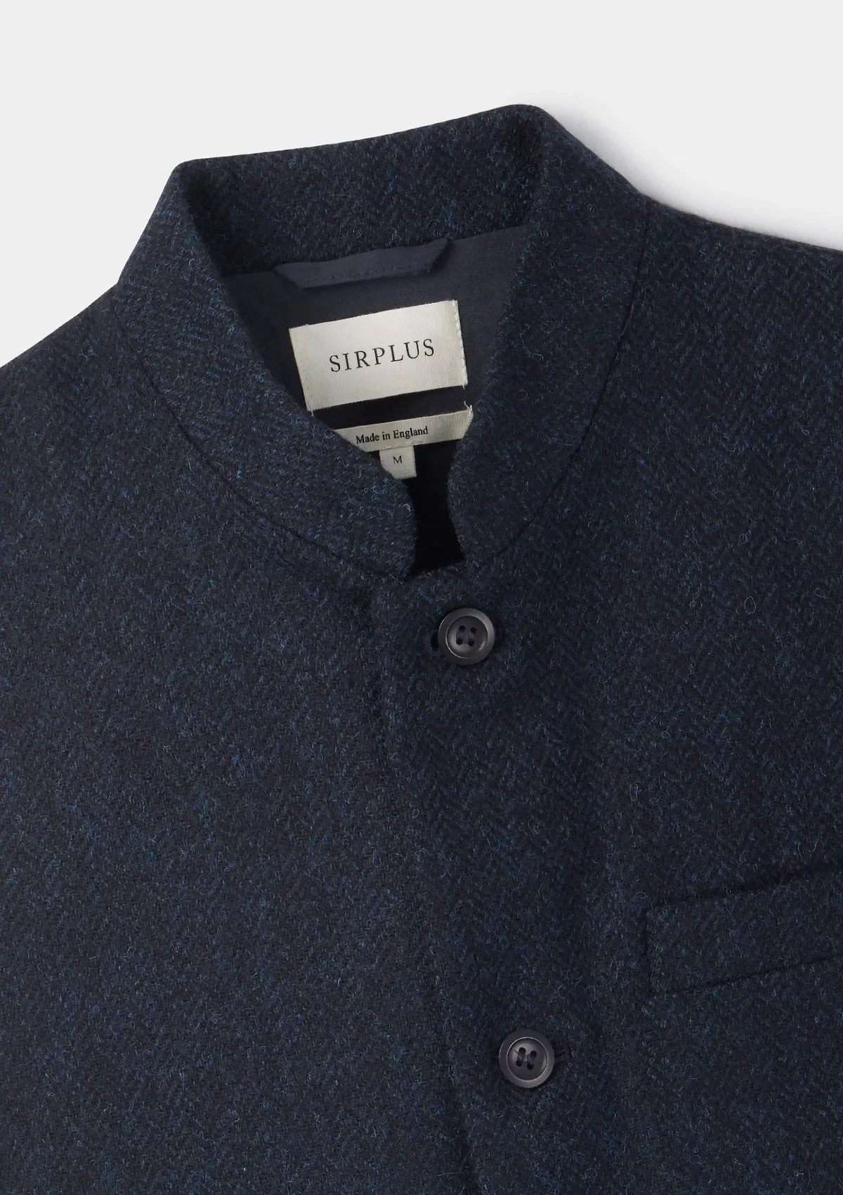 Midnight Herringbone Nehru Waistcoat