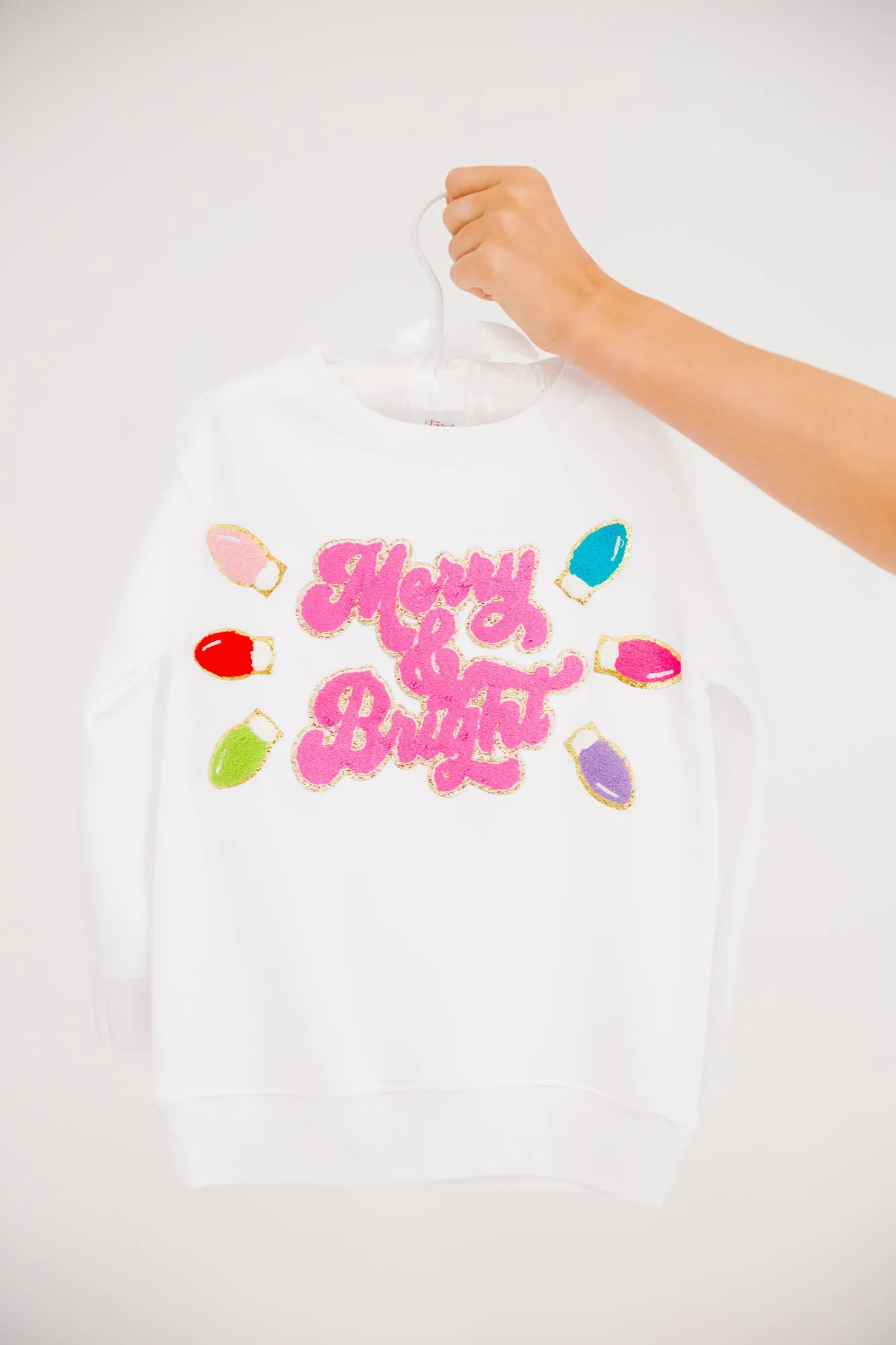 MINI KIDS MERRY & BRIGHT WHITE PULLOVER (PRE-ORDER)