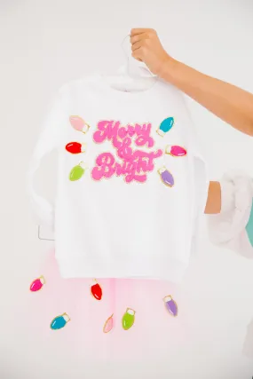 MINI KIDS MERRY & BRIGHT WHITE PULLOVER (PRE-ORDER)