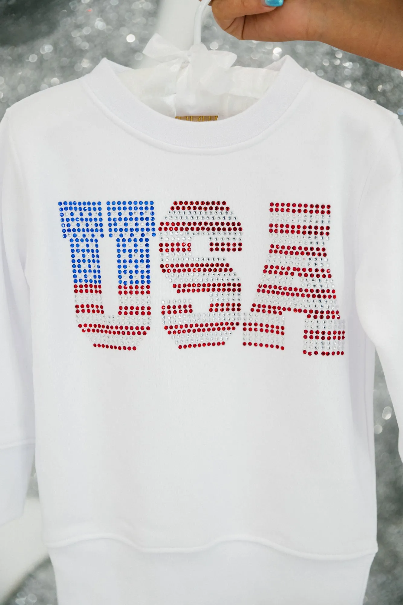 MINI KIDS RHINESTONE USA PULLOVER