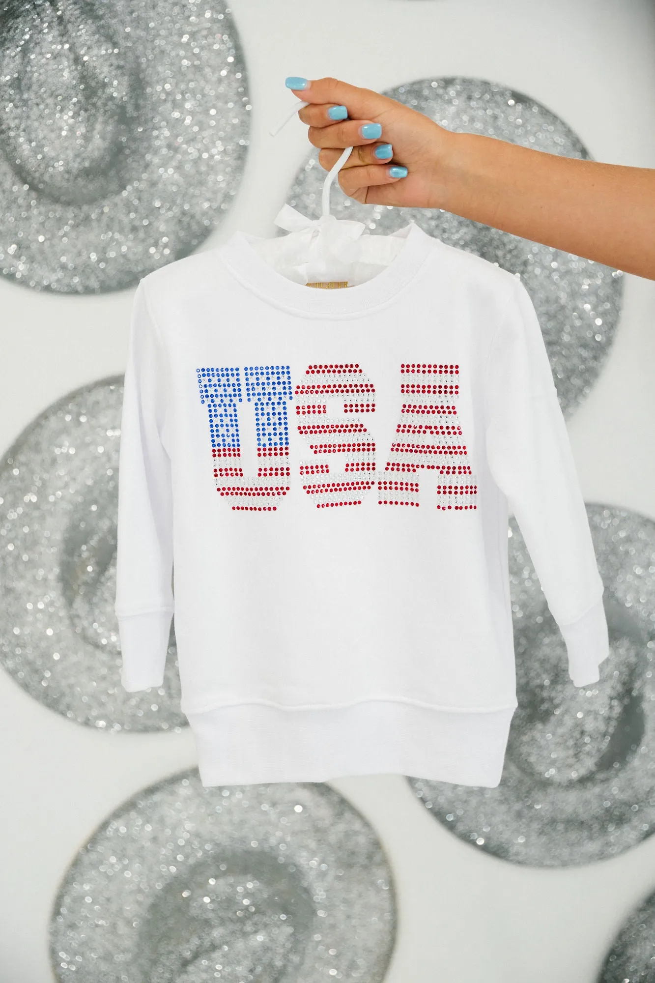 MINI KIDS RHINESTONE USA PULLOVER