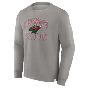 Minnesota Wild Fanatics Gray Heat Up Pullover Crewneck