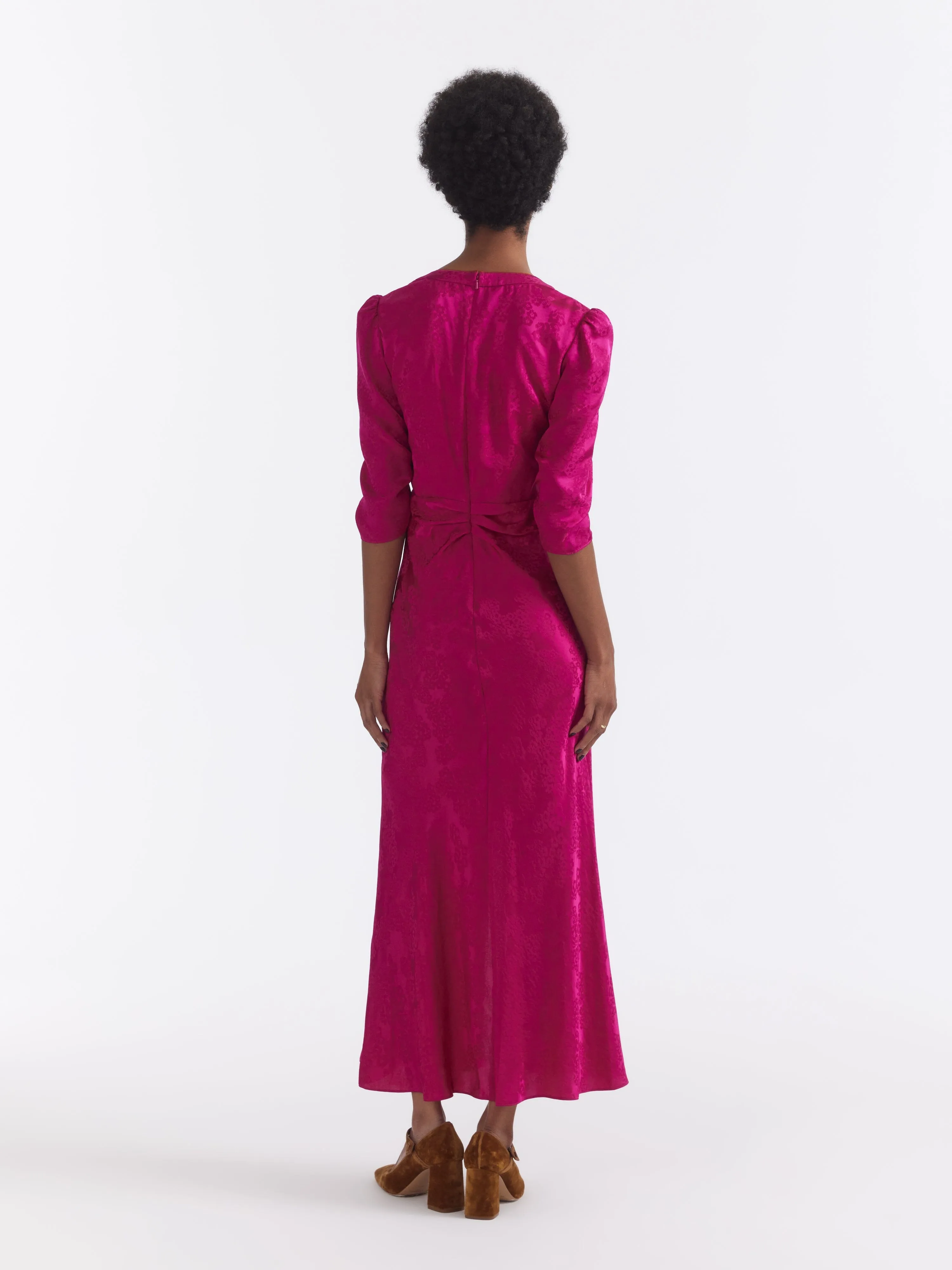 Mitsu B Dress in Bright Azalea