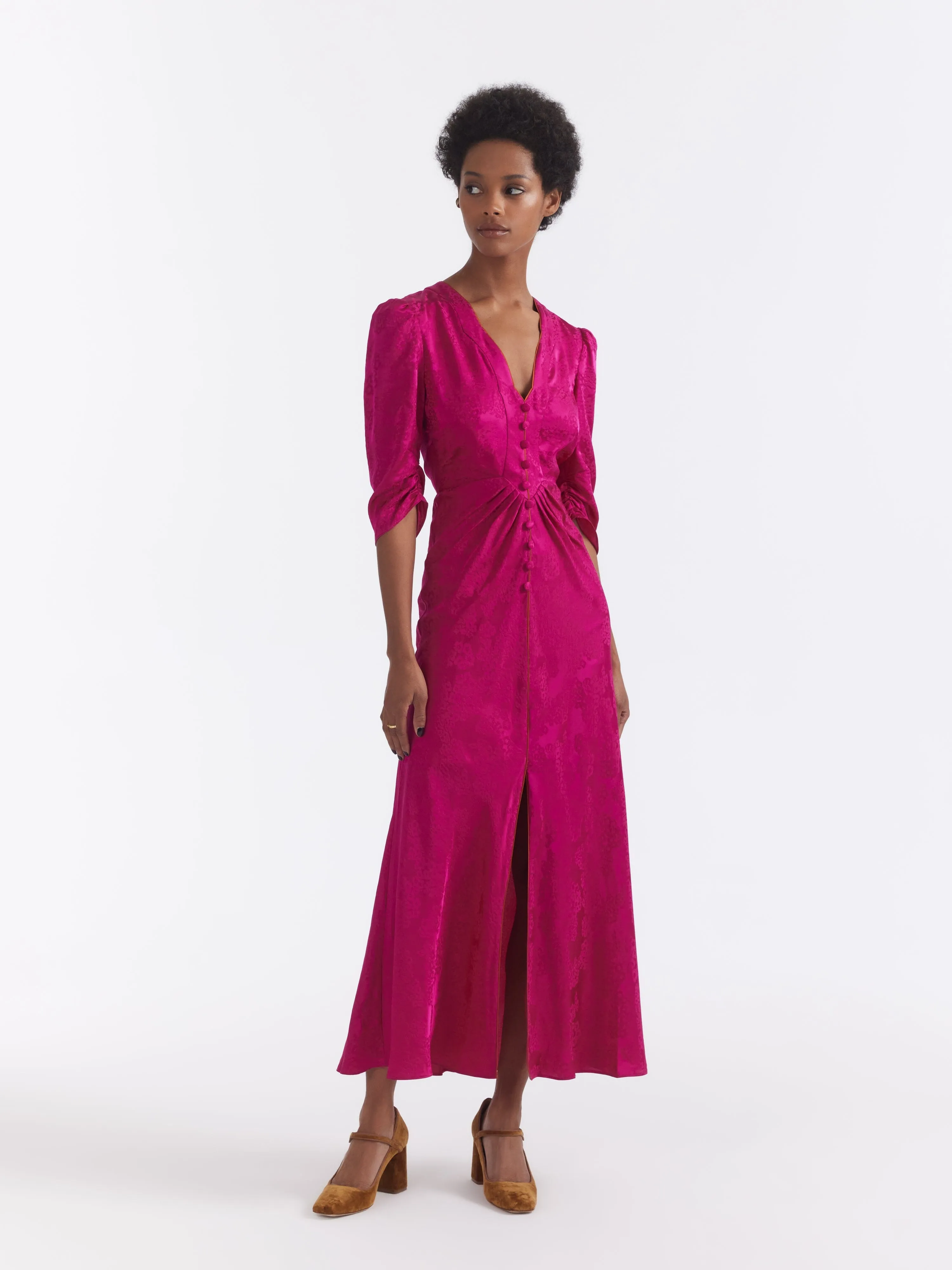 Mitsu B Dress in Bright Azalea