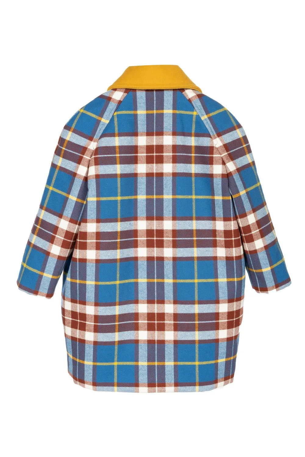 MMS Blue Plaid Wool Coat