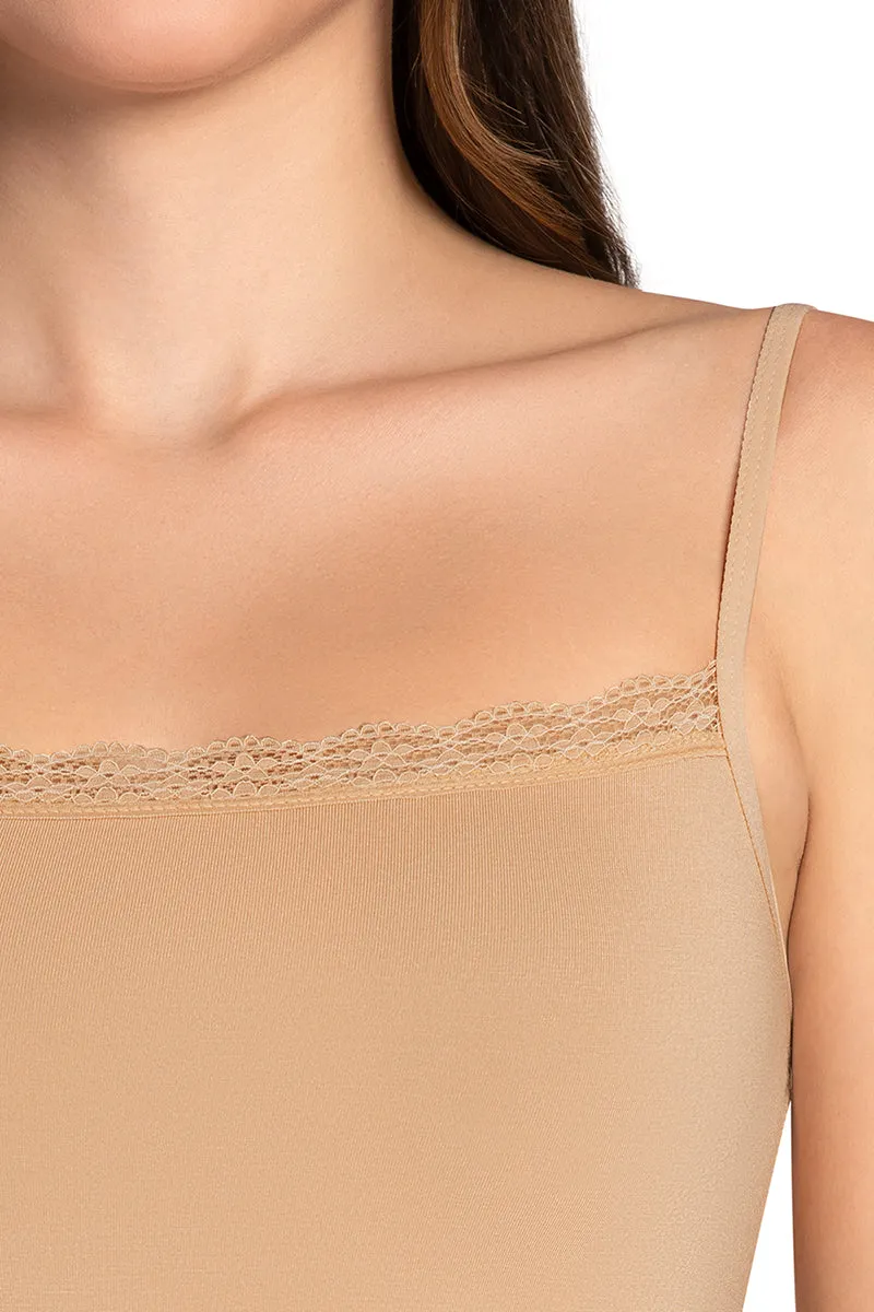 Modal Lace Camisole (Pack of 2) - Blk_Hazelnut