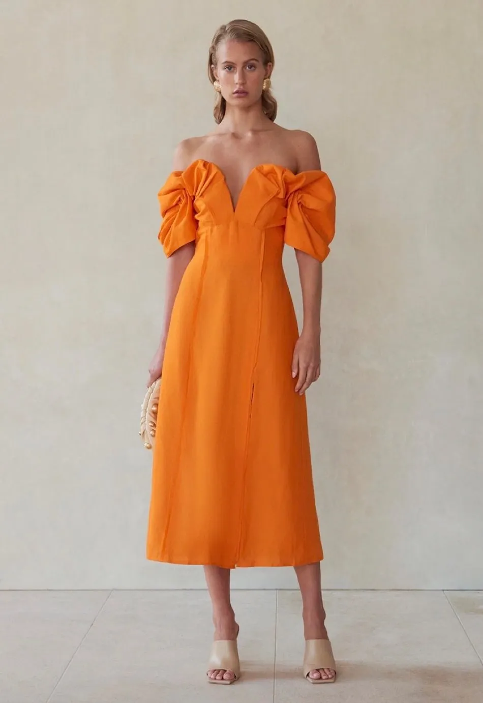 Muna Off Shoulder Midi Dress