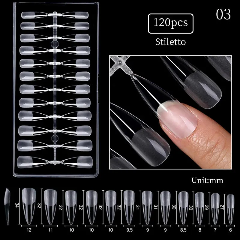 Nail Art Press on False Nails Fake Nails Coffin Gel Nails Extension System Full Cover Short Nail Soft Gel Tips Accessories Tool