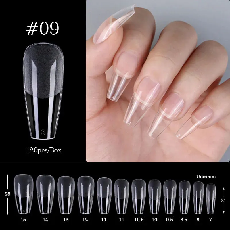 Nail Art Press on False Nails Fake Nails Coffin Gel Nails Extension System Full Cover Short Nail Soft Gel Tips Accessories Tool