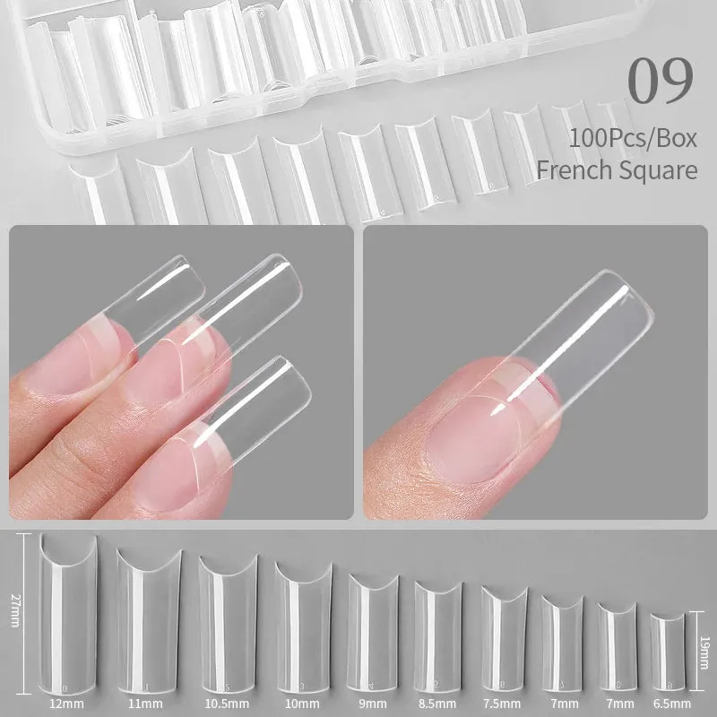 Nail Art Press on False Nails Fake Nails Coffin Gel Nails Extension System Full Cover Short Nail Soft Gel Tips Accessories Tool