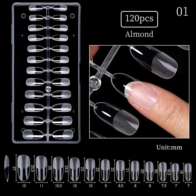 Nail Art Press on False Nails Fake Nails Coffin Gel Nails Extension System Full Cover Short Nail Soft Gel Tips Accessories Tool