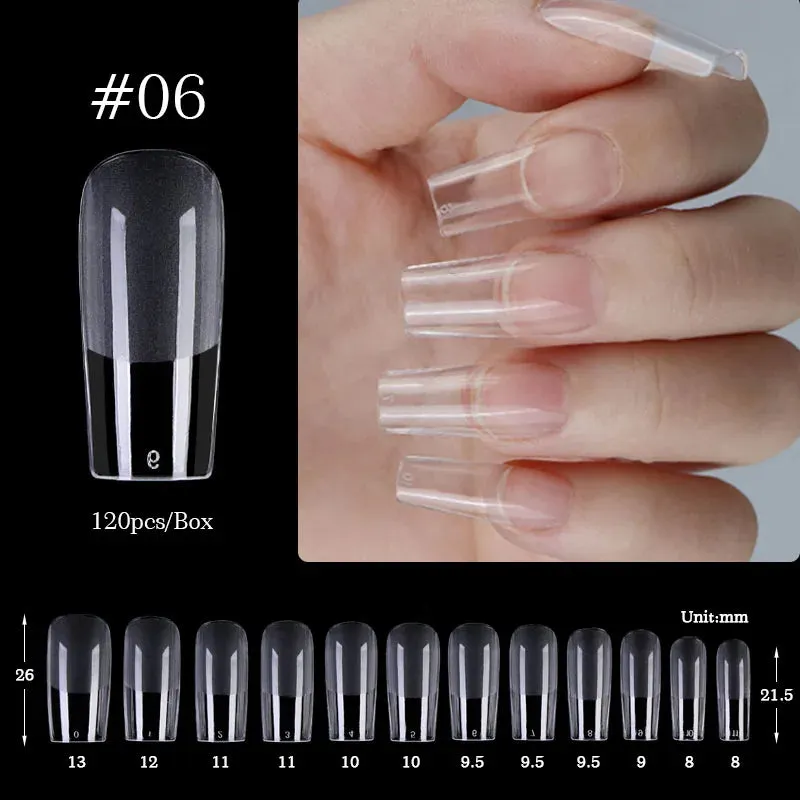 Nail Art Press on False Nails Fake Nails Coffin Gel Nails Extension System Full Cover Short Nail Soft Gel Tips Accessories Tool