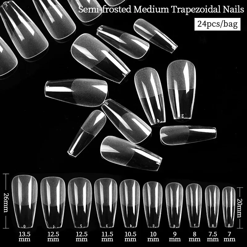 Nail Art Press on False Nails Fake Nails Coffin Gel Nails Extension System Full Cover Short Nail Soft Gel Tips Accessories Tool