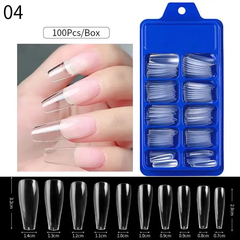 Nail Art Press on False Nails Fake Nails Coffin Gel Nails Extension System Full Cover Short Nail Soft Gel Tips Accessories Tool