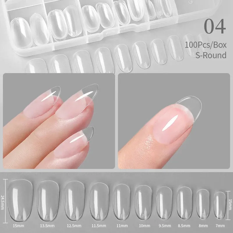 Nail Art Press on False Nails Fake Nails Coffin Gel Nails Extension System Full Cover Short Nail Soft Gel Tips Accessories Tool