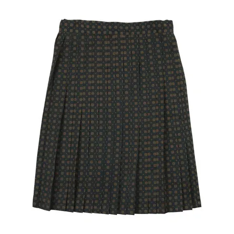 Navy Pleated Skirt