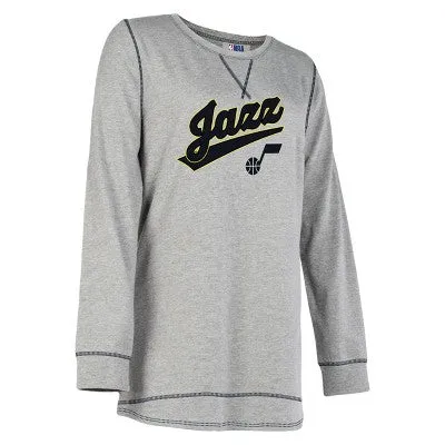 NBA Utah Jazz Women's Gray Long Sleeve Team Slugger Crew Neck T-Shirt