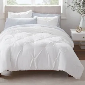 New - Twin XL 2pc Simply Clean Pleated Duvet Set White - Serta