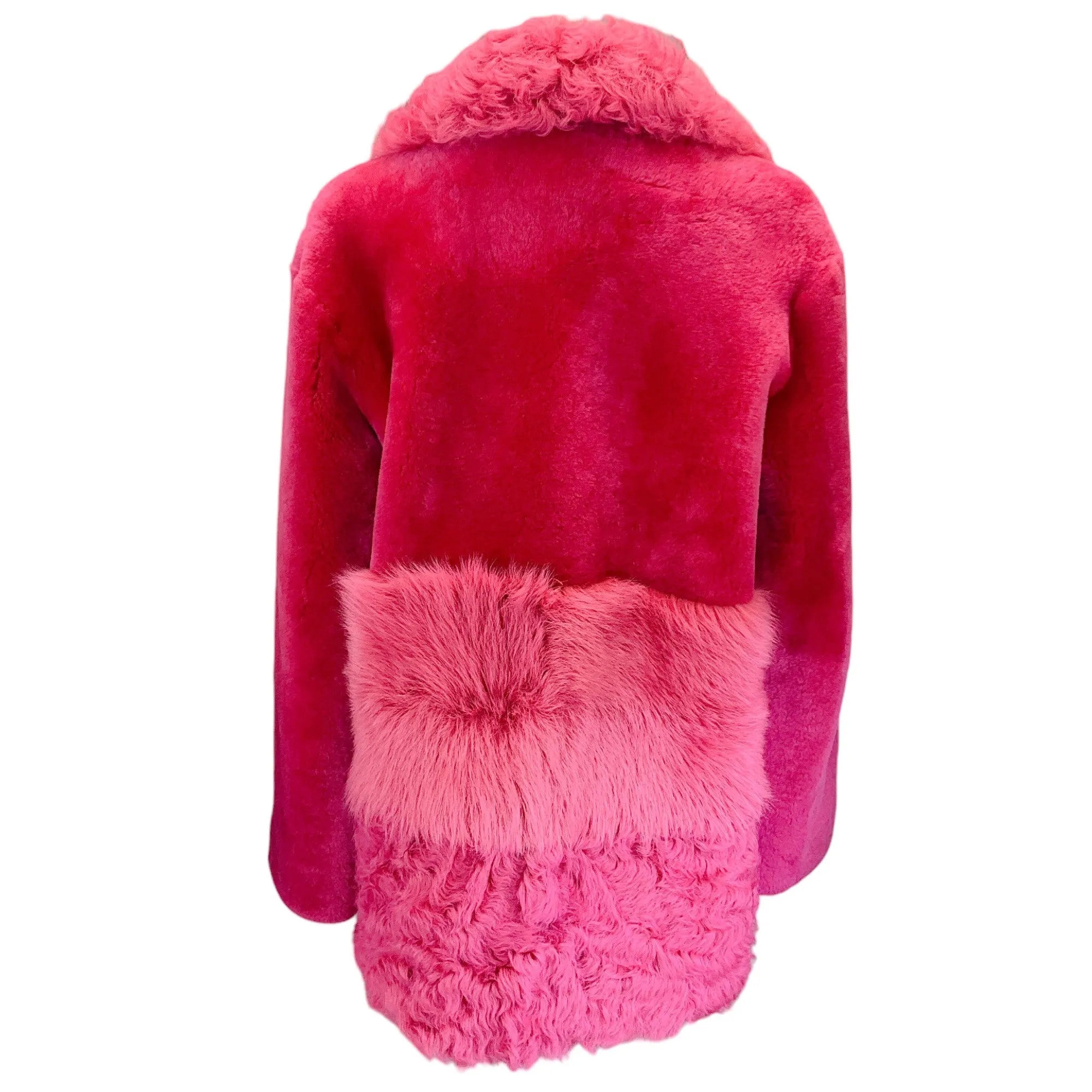 Nour Hammour Hot Pink Shearling Jacket