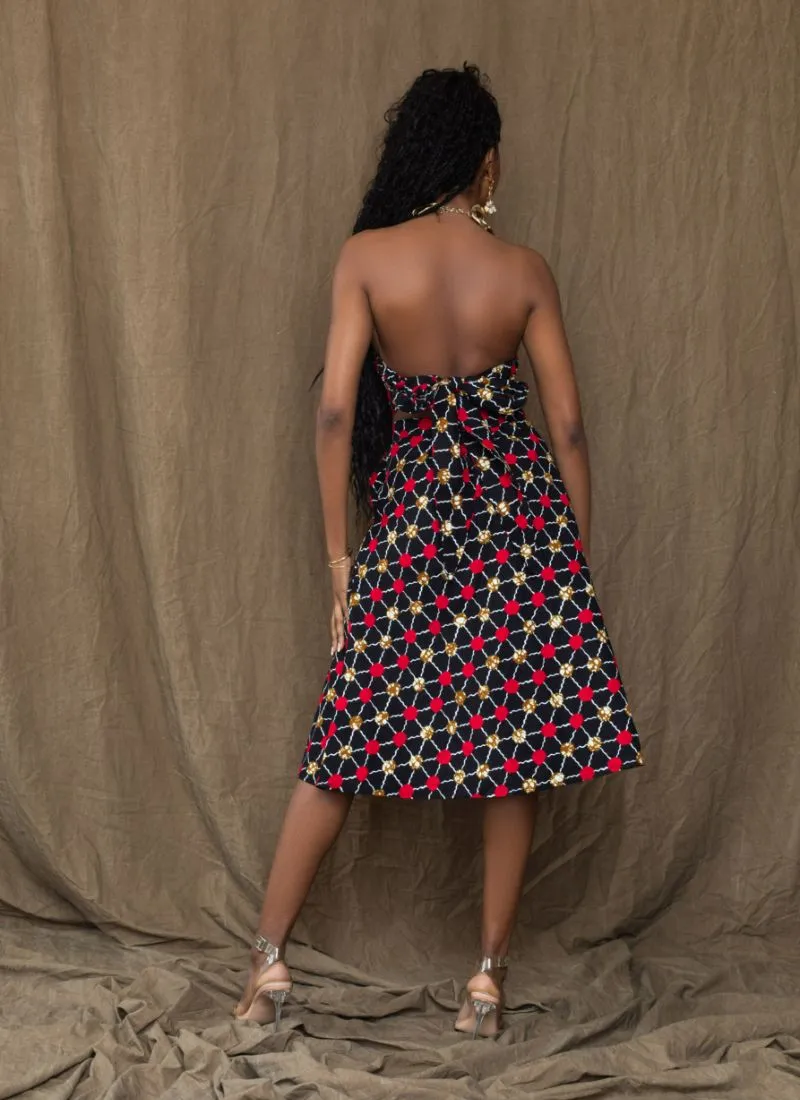 Oluyomi Button Down Midi Skirt