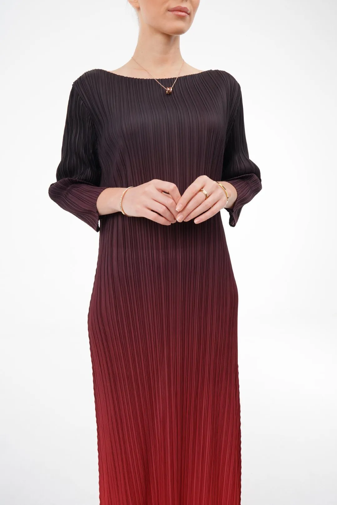 Ombre 3/4 Sleeve Dress