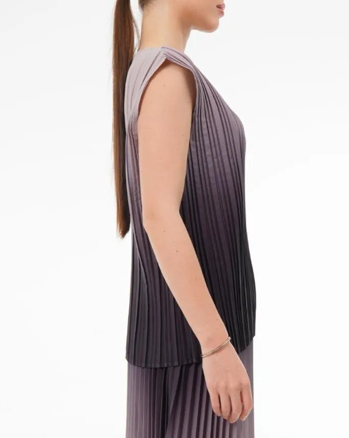 Ombre Palazzo Pleated Top