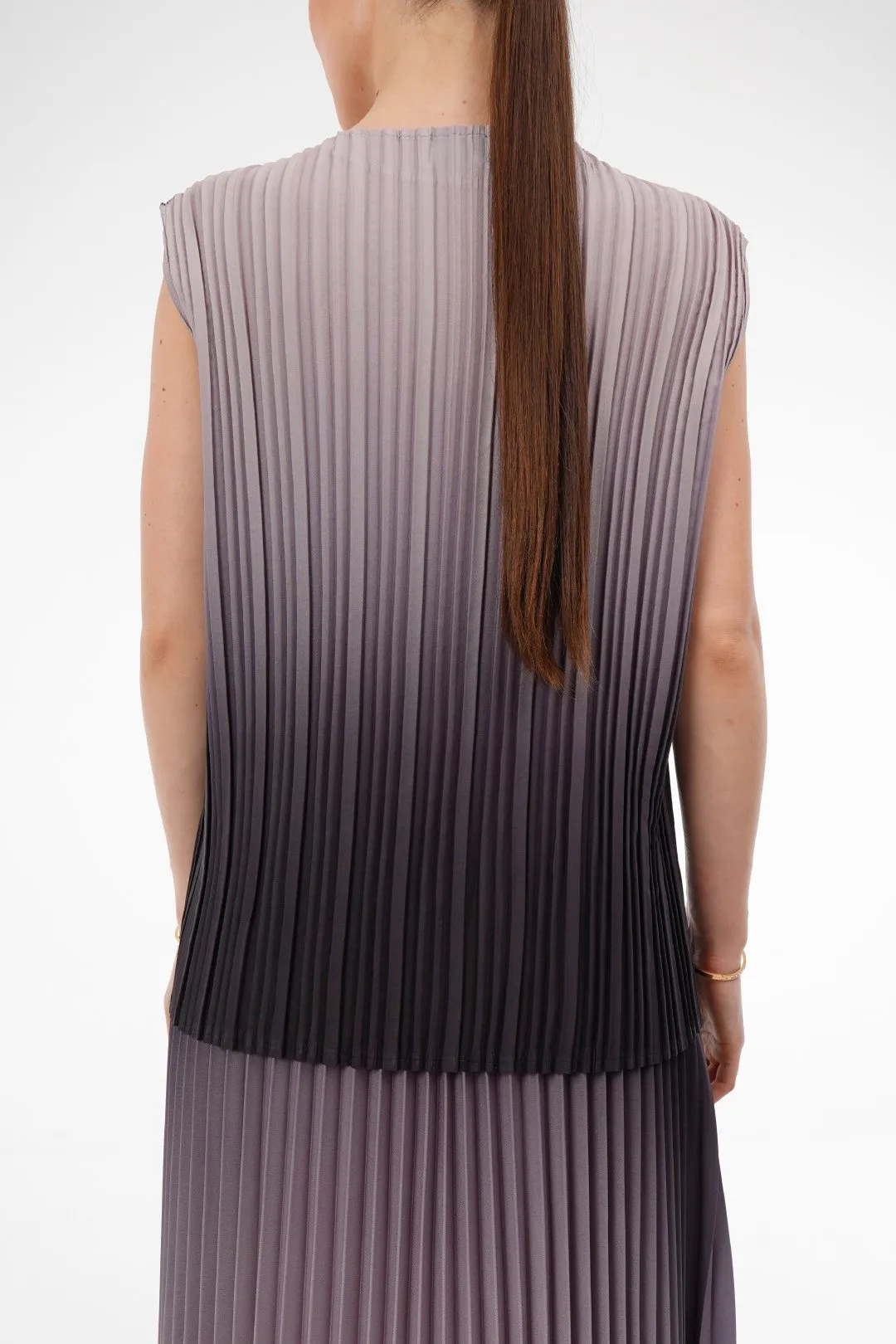 Ombre Palazzo Pleated Top