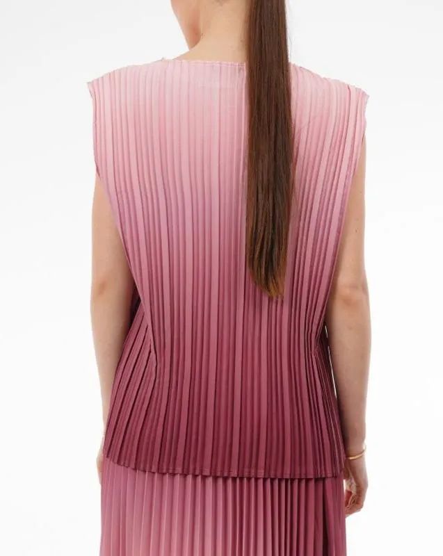 Ombre Palazzo Pleated Top