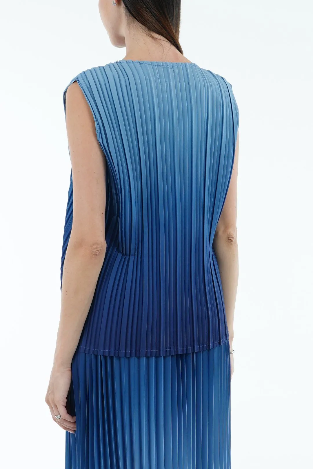 Ombre Palazzo Pleated Top