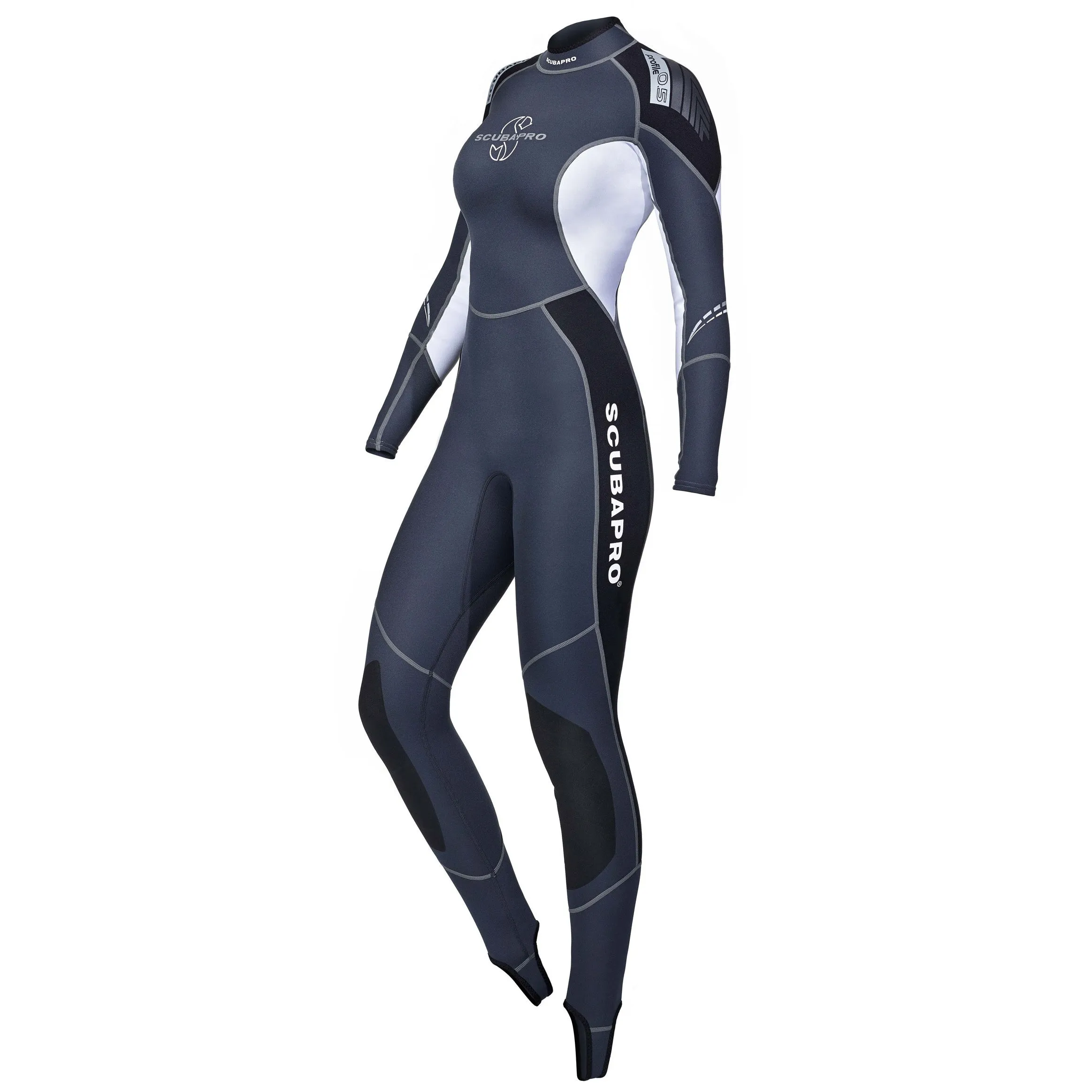 Open Box ScubaPro 0.5mm Profile Steamer Womens Wetsuit - Black / Gray / White Large