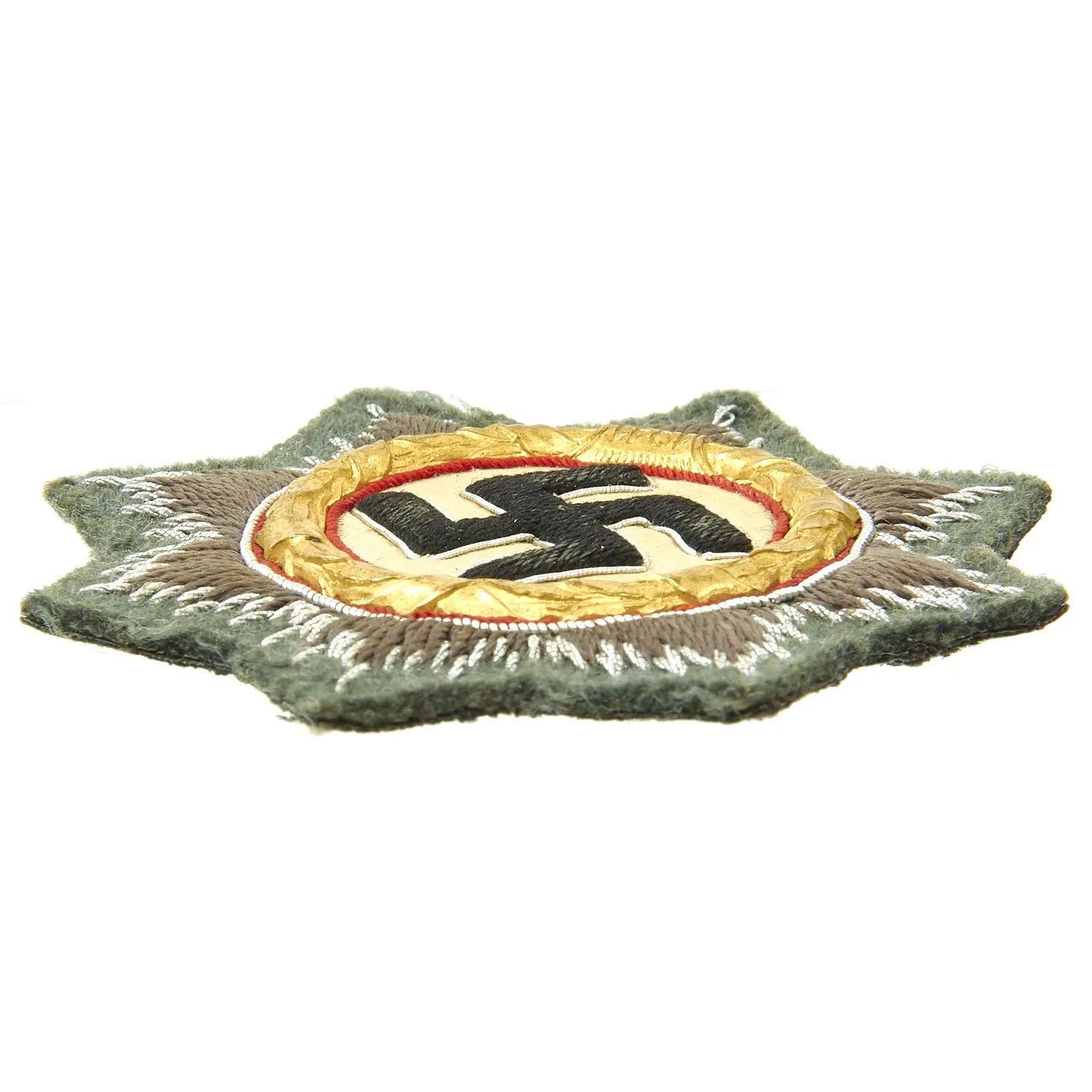 Original German WWII Heer Gold 1941 German Cross Award Embroidered Cloth Badge