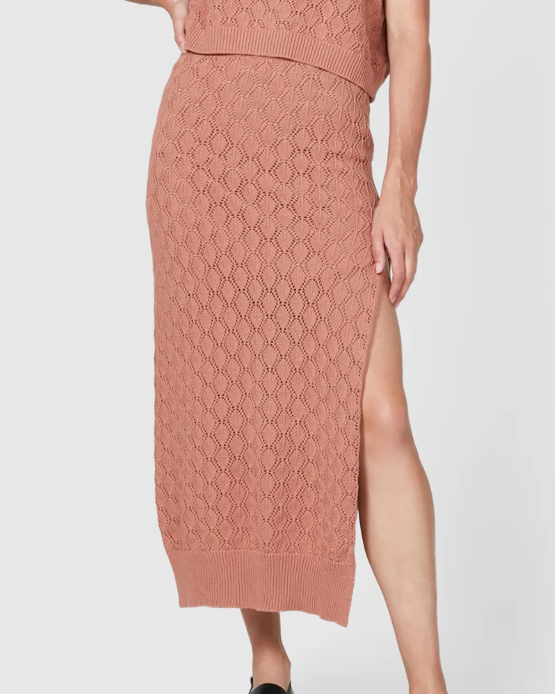 Palms Knit Skirt - Tan