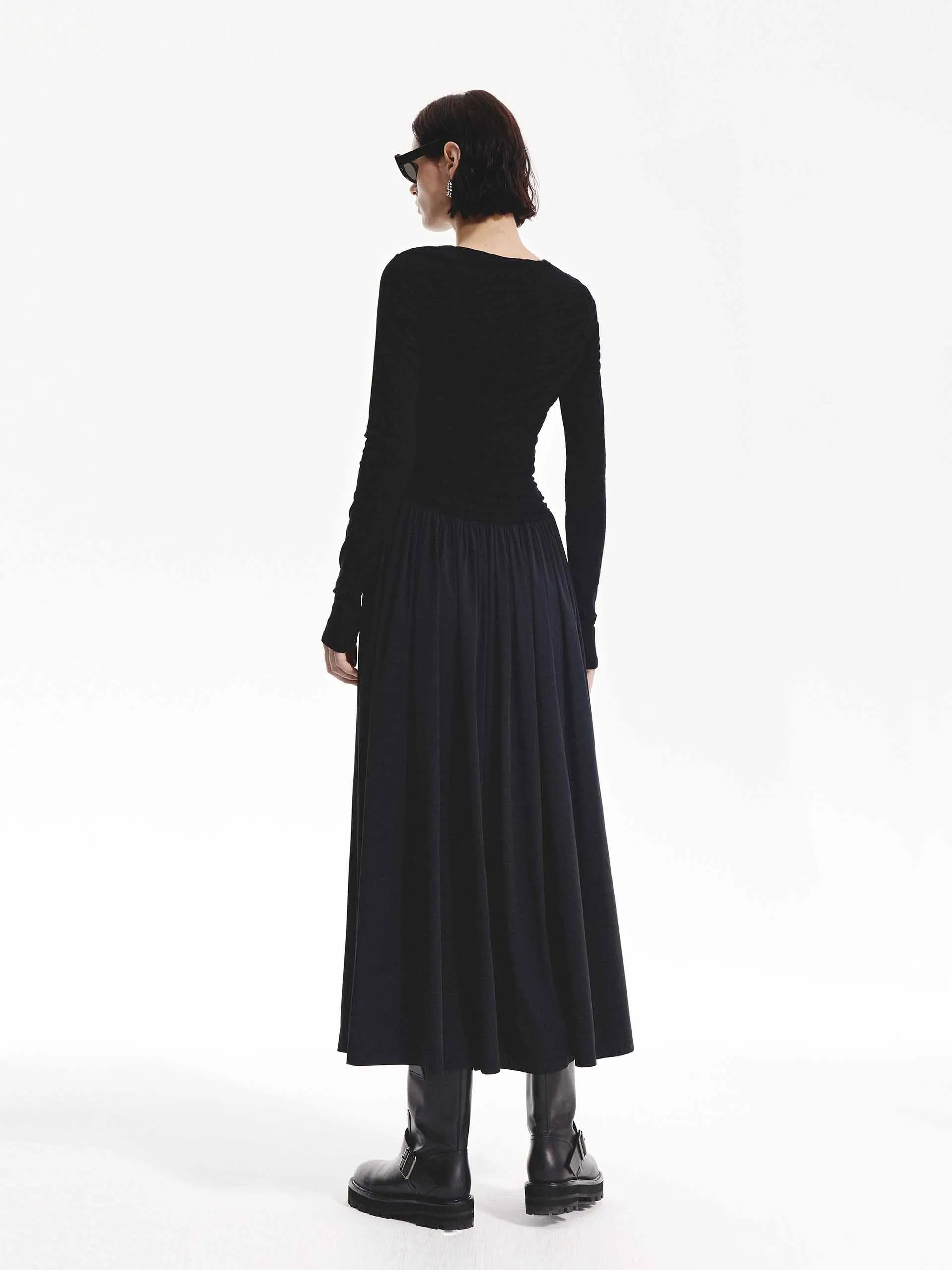 Paneled Midi Dress