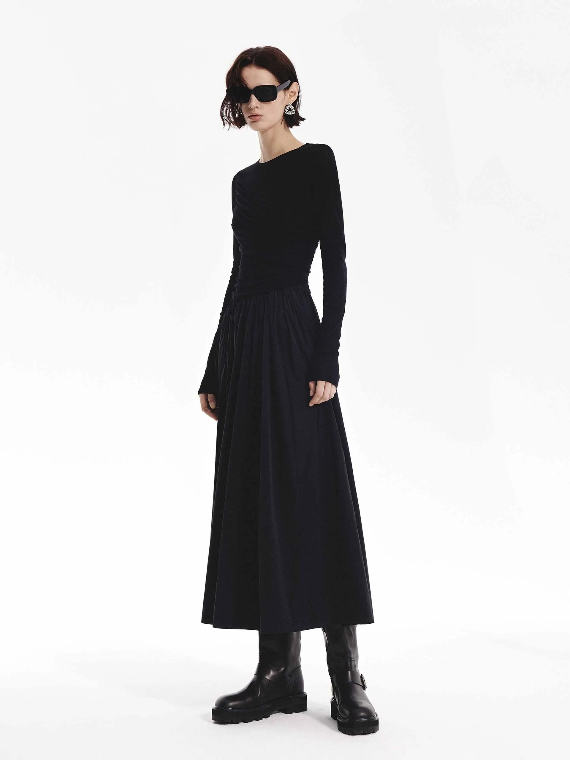 Paneled Midi Dress