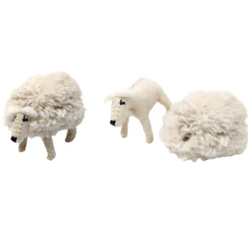 Papoose Felt White Sheep with Removable Coat Pretend & Imaginative Play Toys