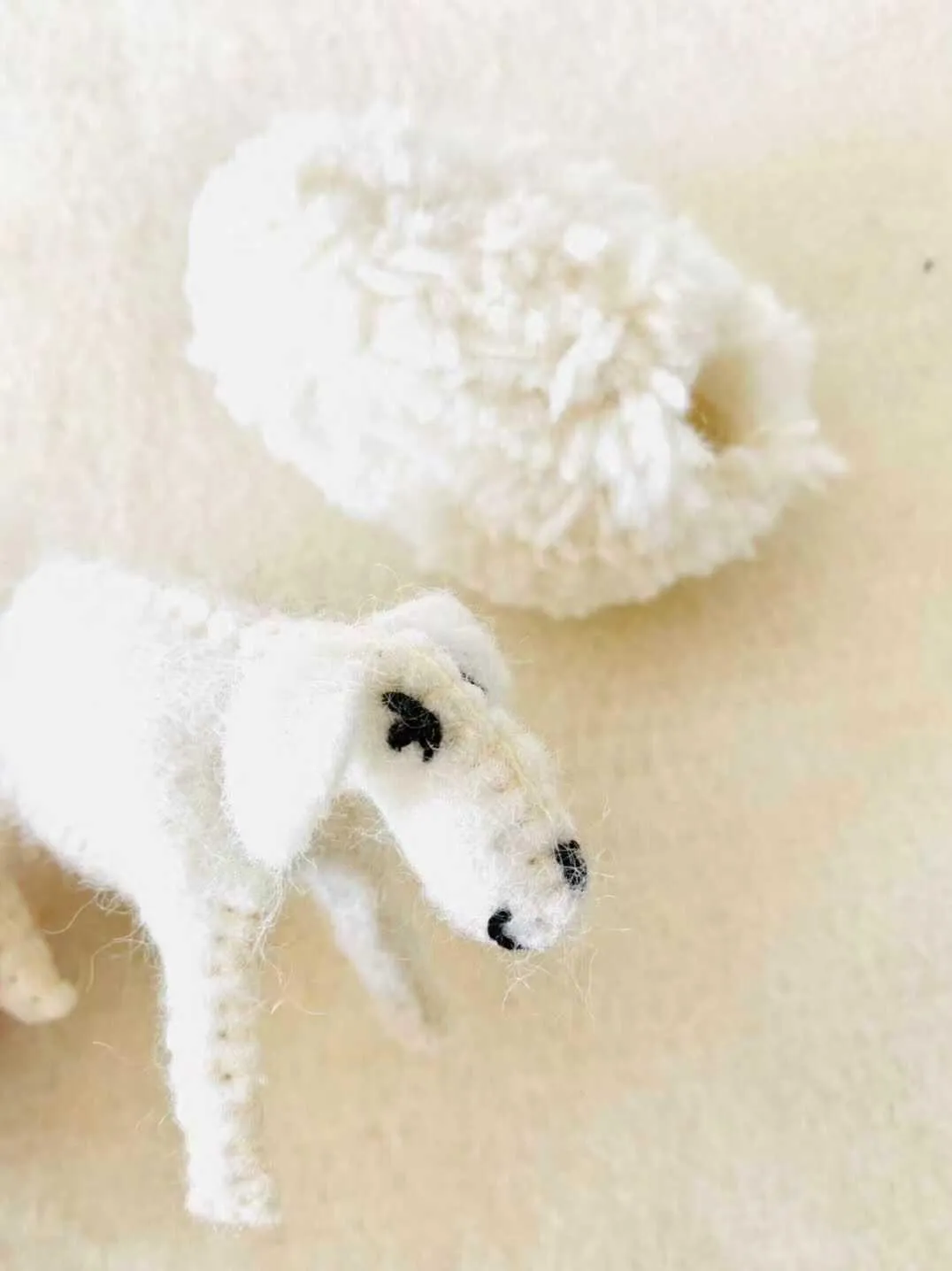 Papoose Felt White Sheep with Removable Coat Pretend & Imaginative Play Toys