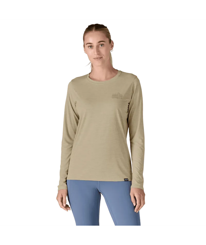 PATAGONIA Women's Capilene Cool Daily Graphic Long Sleeve Base Layer Pumice X-Dye