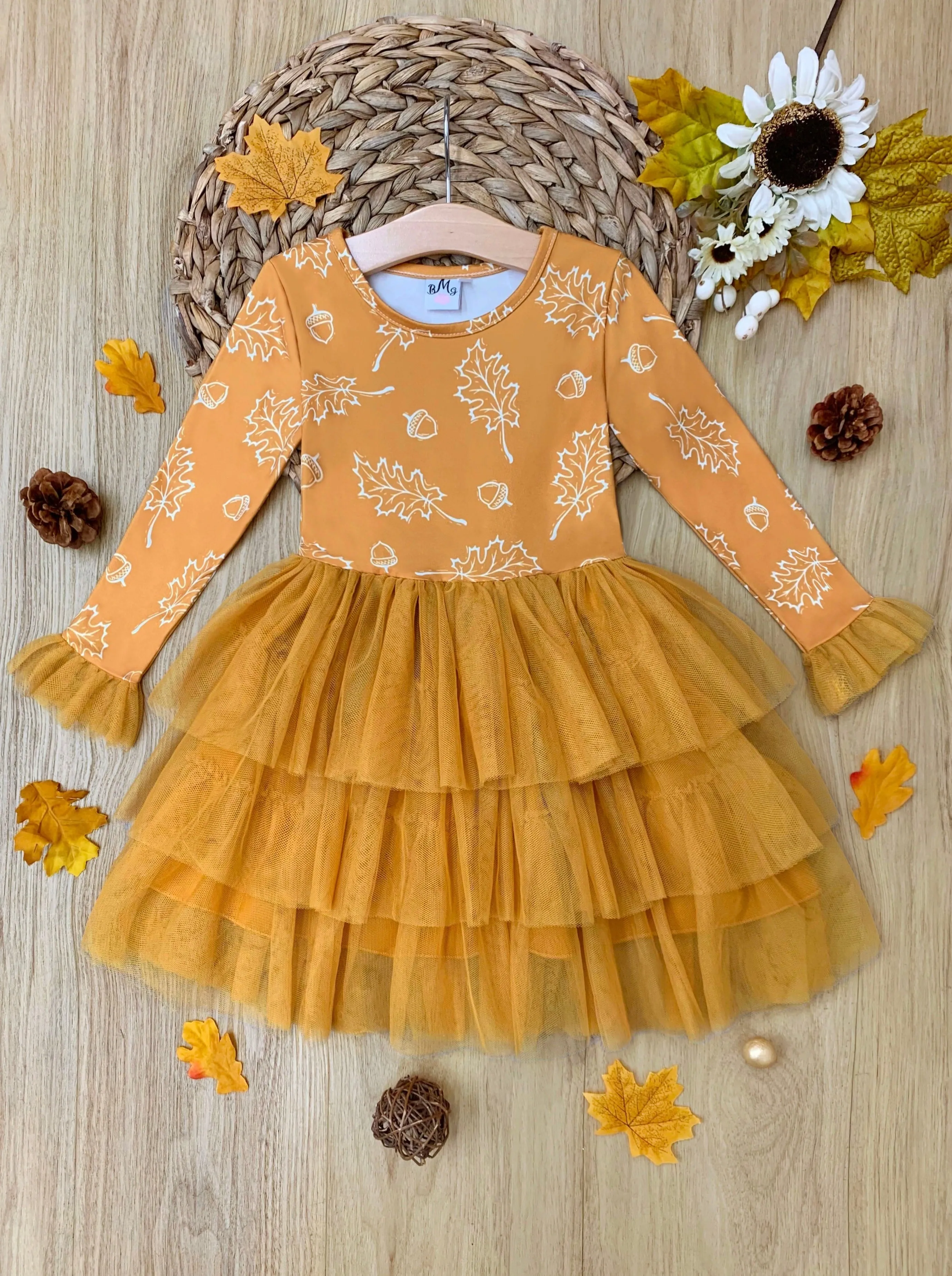 Picture Perfect Falling Leaves Layered Tutu Dress